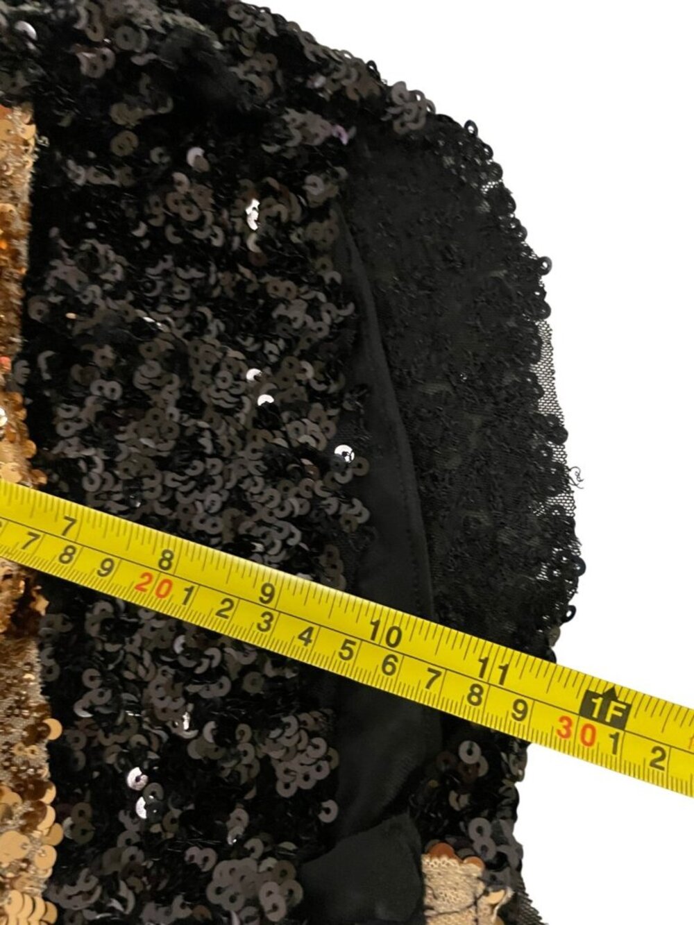 Zara Womens Sequin Halter Top shirt S Halter Black Gold Combined 9956/861 NWT - Picture 13 of 14